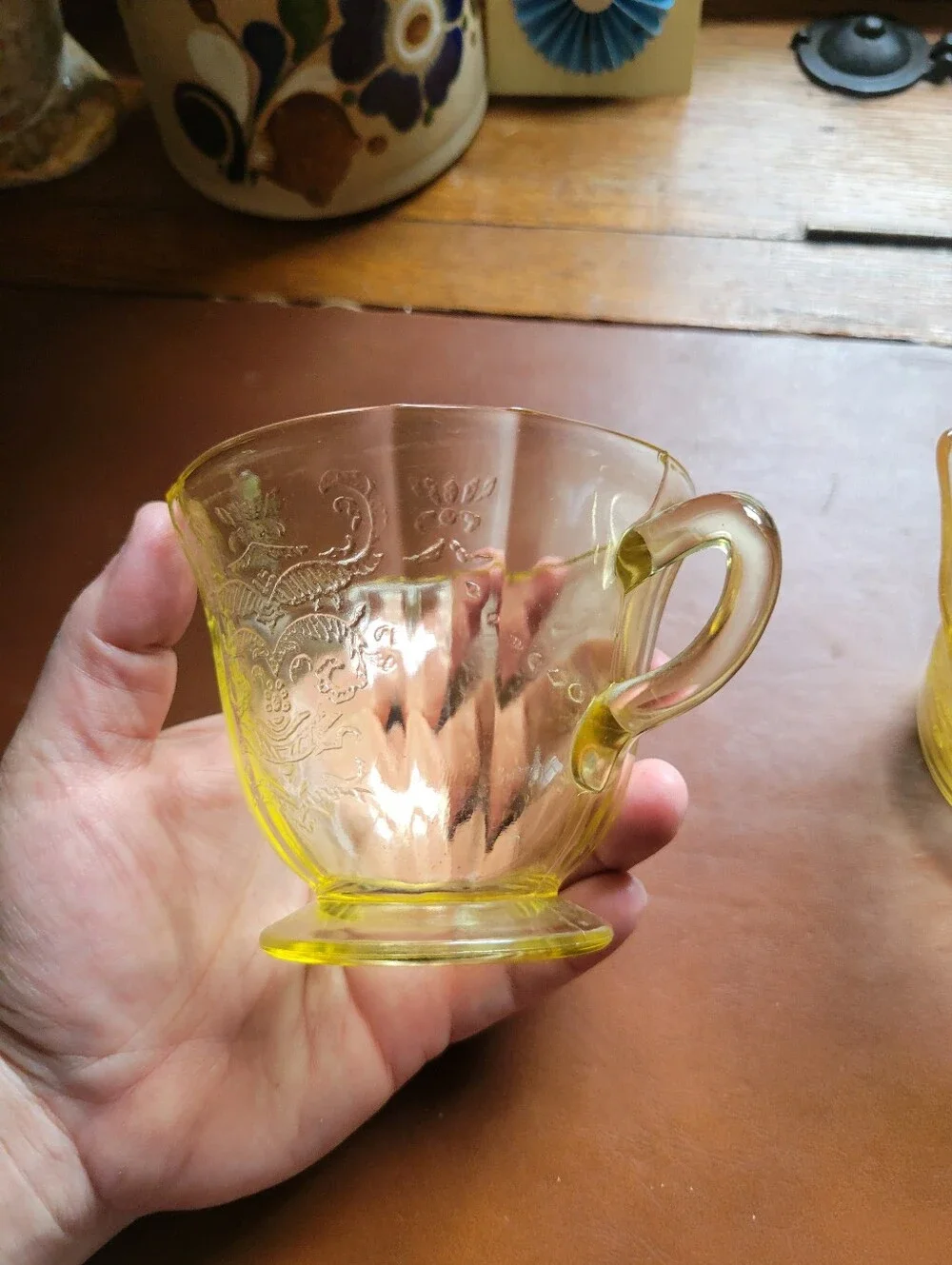 1930 MACBETH-EVANS YELLOW DEPRESSION GLASS CREAMERS